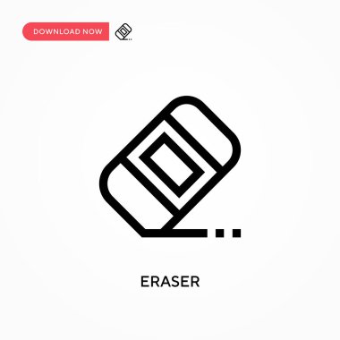 Silgi Basit vektör simgesi. Web sitesi veya mobil uygulama için modern, basit düz vektör çizimi