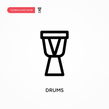 Davul Basit vektör simgesi. Web sitesi veya mobil uygulama için modern, basit düz vektör çizimi