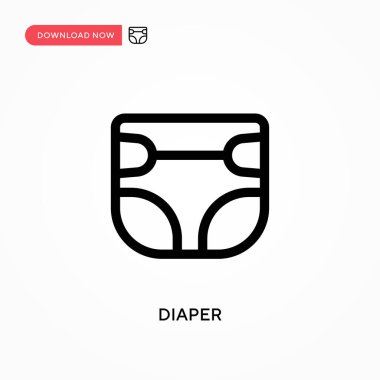 Bebek bezi basit vektör simgesi. Web sitesi veya mobil uygulama için modern, basit düz vektör çizimi