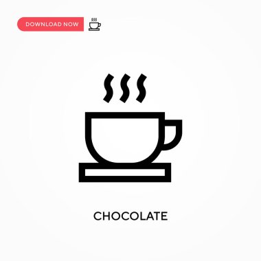 Çikolatalı basit vektör ikonu. Web sitesi veya mobil uygulama için modern, basit düz vektör çizimi