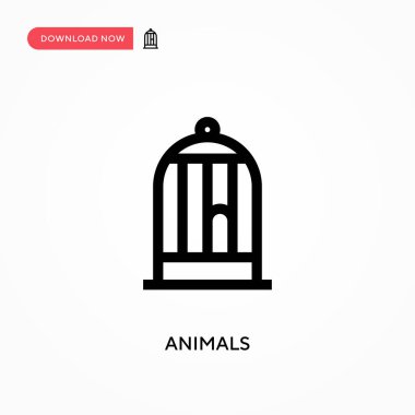 Hayvanlar basit vektör simgesi. Web sitesi veya mobil uygulama için modern, basit düz vektör çizimi