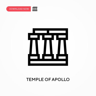 Apollo Tapınağı basit vektör ikonu. Web sitesi veya mobil uygulama için modern, basit düz vektör çizimi