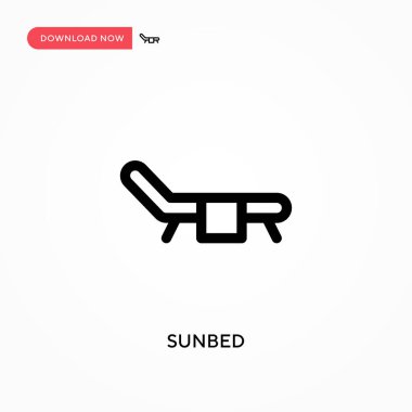 Güneş yatağı Basit vektör simgesi. Web sitesi veya mobil uygulama için modern, basit düz vektör çizimi