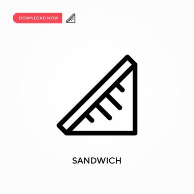 Sandviç basit vektör simgesi. Web sitesi veya mobil uygulama için modern, basit düz vektör çizimi