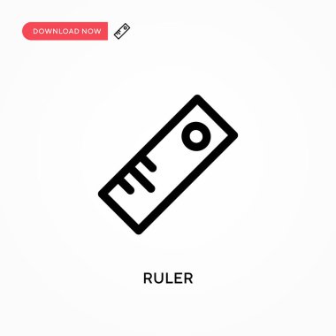Cetvel Basit vektör simgesi. Web sitesi veya mobil uygulama için modern, basit düz vektör çizimi