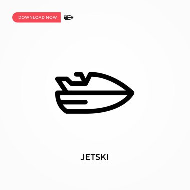 Jetski Basit vektör simgesi. Web sitesi veya mobil uygulama için modern, basit düz vektör çizimi