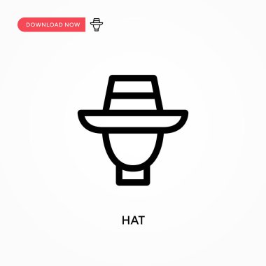 Şapka Basit vektör simgesi. Web sitesi veya mobil uygulama için modern, basit düz vektör çizimi