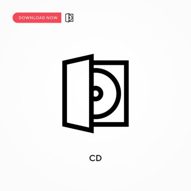 Cd Basit vektör simgesi. Web sitesi veya mobil uygulama için modern, basit düz vektör çizimi