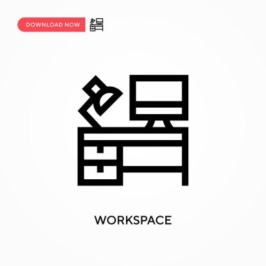 Çalışma alanı Basit vektör simgesi. Web sitesi veya mobil uygulama için modern, basit düz vektör çizimi