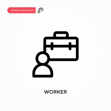 Worker Basit vektör simgesi. Web sitesi veya mobil uygulama için modern, basit düz vektör çizimi