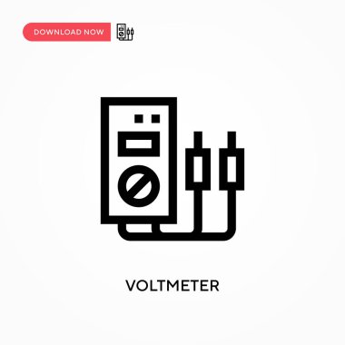 Voltmetre basit vektör simgesi. Web sitesi veya mobil uygulama için modern, basit düz vektör çizimi