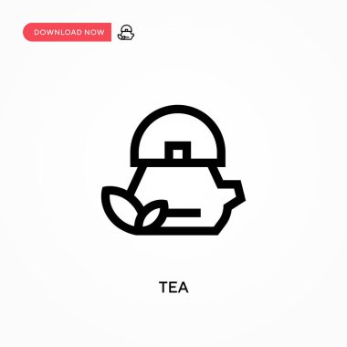 Basit çay vektör simgesi. Web sitesi veya mobil uygulama için modern, basit düz vektör çizimi