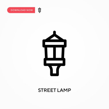 Sokak lambası basit vektör simgesi. Web sitesi veya mobil uygulama için modern, basit düz vektör çizimi