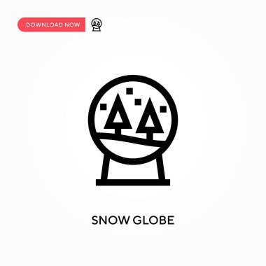 Kar küresi basit vektör simgesi. Web sitesi veya mobil uygulama için modern, basit düz vektör çizimi