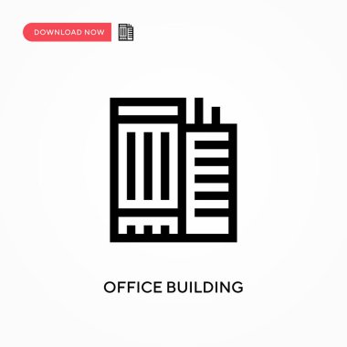 Ofis binası basit vektör simgesi. Web sitesi veya mobil uygulama için modern, basit düz vektör çizimi