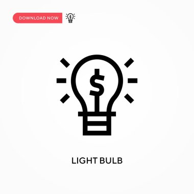 Ampul Basit vektör simgesi. Web sitesi veya mobil uygulama için modern, basit düz vektör çizimi