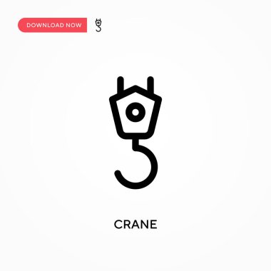 Crane Basit vektör simgesi. Web sitesi veya mobil uygulama için modern, basit düz vektör çizimi