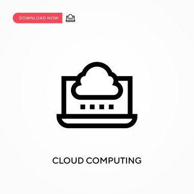 Bulut hesaplama basit vektör simgesi. Web sitesi veya mobil uygulama için modern, basit düz vektör çizimi