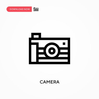 Kamera basit vektör simgesi. Web sitesi veya mobil uygulama için modern, basit düz vektör çizimi