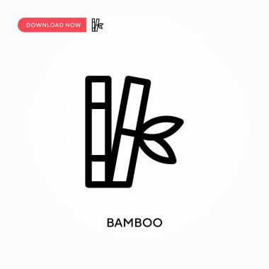 Bambu basit vektör simgesi. Web sitesi veya mobil uygulama için modern, basit düz vektör çizimi