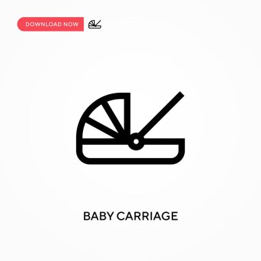 Bebek arabası basit vektör simgesi. Web sitesi veya mobil uygulama için modern, basit düz vektör çizimi