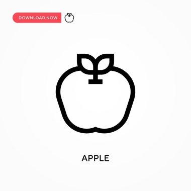 Apple Basit vektör simgesi. Web sitesi veya mobil uygulama için modern, basit düz vektör çizimi