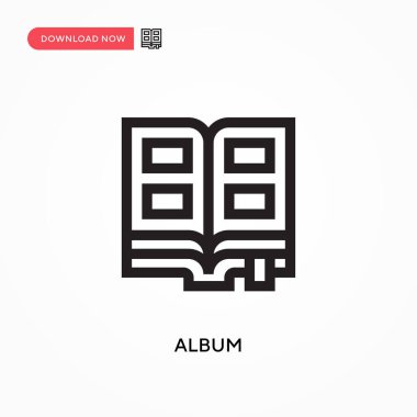 Albüm Basit vektör simgesi. Web sitesi veya mobil uygulama için modern, basit düz vektör çizimi