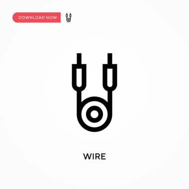 Kablo Basit vektör simgesi. Web sitesi veya mobil uygulama için modern, basit düz vektör çizimi