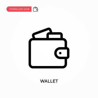 Cüzdan Basit vektör simgesi. Web sitesi veya mobil uygulama için modern, basit düz vektör çizimi
