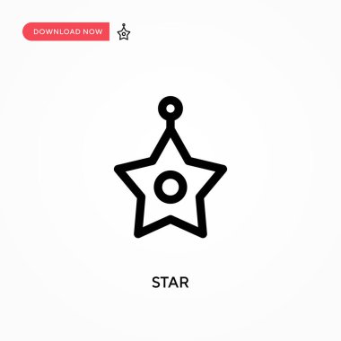 Yıldız Basit vektör simgesi. Web sitesi veya mobil uygulama için modern, basit düz vektör çizimi