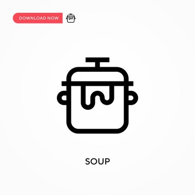 Çorba basit vektör simgesi. Web sitesi veya mobil uygulama için modern, basit düz vektör çizimi