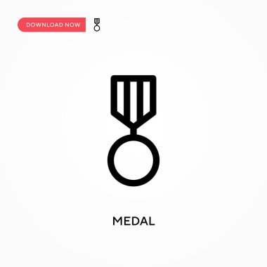 Madalya basit vektör simgesi. Web sitesi veya mobil uygulama için modern, basit düz vektör çizimi