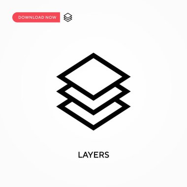 Katmanlar basit vektör simgesi. Web sitesi veya mobil uygulama için modern, basit düz vektör çizimi