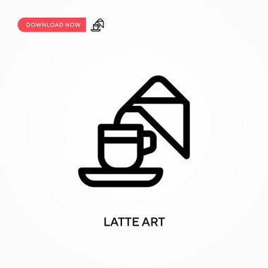 Latte sanatı basit vektör simgesi. Web sitesi veya mobil uygulama için modern, basit düz vektör çizimi