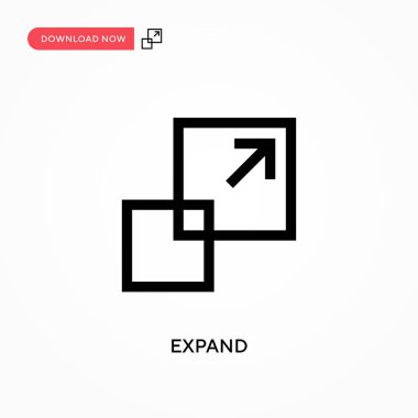 Basit vektör simgesini genişlet. Web sitesi veya mobil uygulama için modern, basit düz vektör çizimi