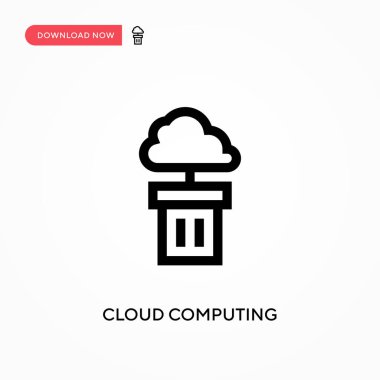 Bulut hesaplama basit vektör simgesi. Web sitesi veya mobil uygulama için modern, basit düz vektör çizimi