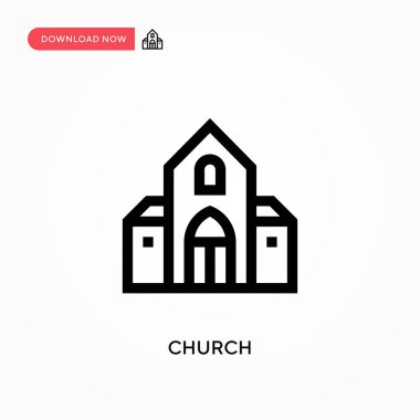 Kilise basit vektör ikonu. Web sitesi veya mobil uygulama için modern, basit düz vektör çizimi