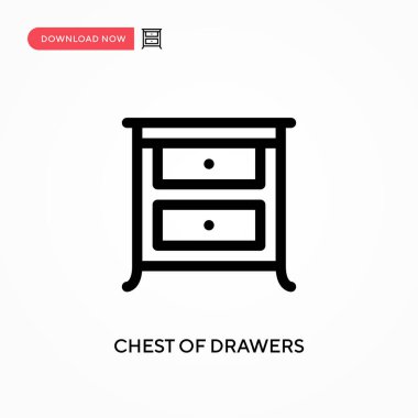 Göğüs Çekmeceleri Basit vektör simgesi. Web sitesi veya mobil uygulama için modern, basit düz vektör çizimi