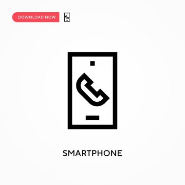 Akıllı telefon basit vektör simgesi. Web sitesi veya mobil uygulama için modern, basit düz vektör çizimi