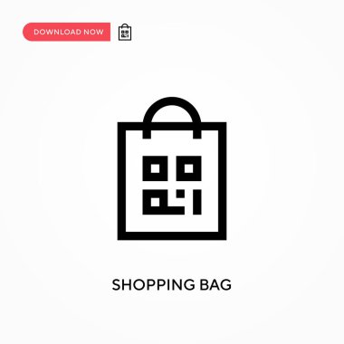 Alışveriş çantası Basit vektör simgesi. Web sitesi veya mobil uygulama için modern, basit düz vektör çizimi