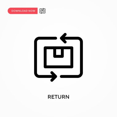 Basit vektör simgesini geri ver. Web sitesi veya mobil uygulama için modern, basit düz vektör çizimi