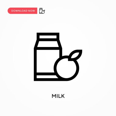 Süt Basit vektör simgesi. Web sitesi veya mobil uygulama için modern, basit düz vektör çizimi