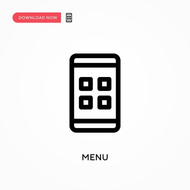 Menü basit vektör simgesi. Web sitesi veya mobil uygulama için modern, basit düz vektör çizimi
