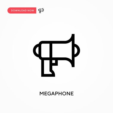 Megafon basit vektör simgesi. Web sitesi veya mobil uygulama için modern, basit düz vektör çizimi