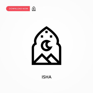 Isha Basit vektör simgesi. Web sitesi veya mobil uygulama için modern, basit düz vektör çizimi