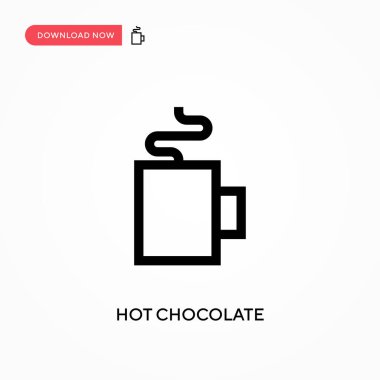 Sıcak çikolata basit vektör simgesi. Web sitesi veya mobil uygulama için modern, basit düz vektör çizimi