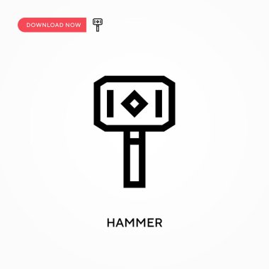Hammer Basit vektör simgesi. Web sitesi veya mobil uygulama için modern, basit düz vektör çizimi