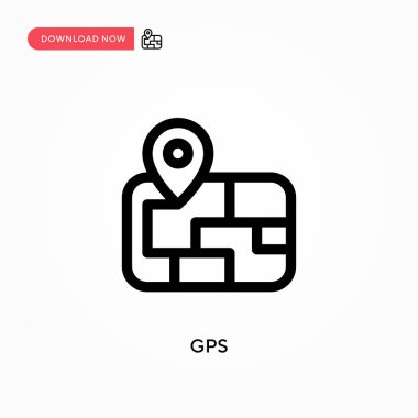 GPS basit vektör simgesi. Web sitesi veya mobil uygulama için modern, basit düz vektör çizimi