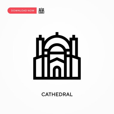 Katedral basit vektör simgesi. Web sitesi veya mobil uygulama için modern, basit düz vektör çizimi