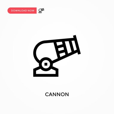 Cannon Basit vektör simgesi. Web sitesi veya mobil uygulama için modern, basit düz vektör çizimi